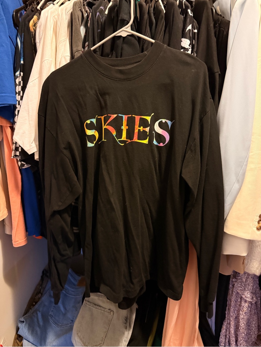 Skies Black Long Sleeve Graphic Tee